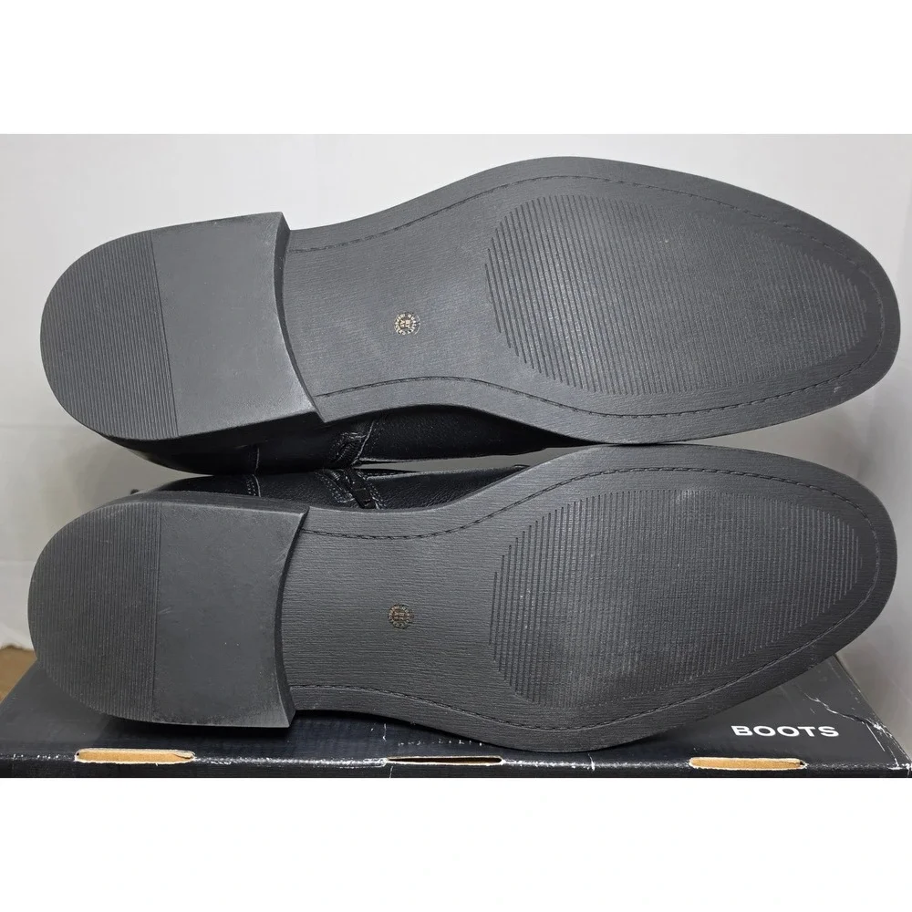 J Ferrar Colebrook Men Black Cap Toe Dress Boots Memory Foam Size 12M NWOB